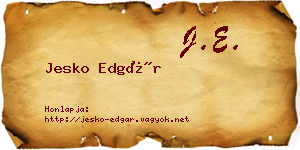 Jesko Edgár névjegykártya